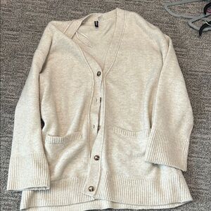 H&M wool blend Beige Cardigan Sweater